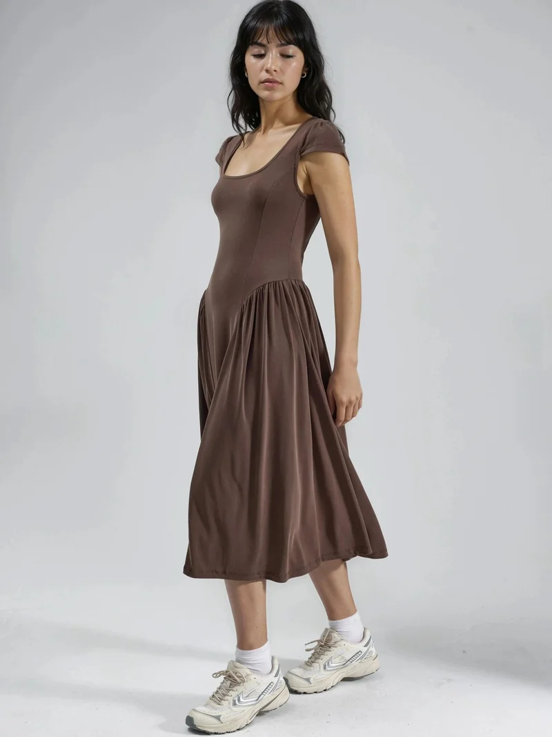 بوسيم BUSEM Paneled Knit Midi Dress